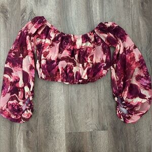 For Love and Lemons Off-Shoulder Cropped Top